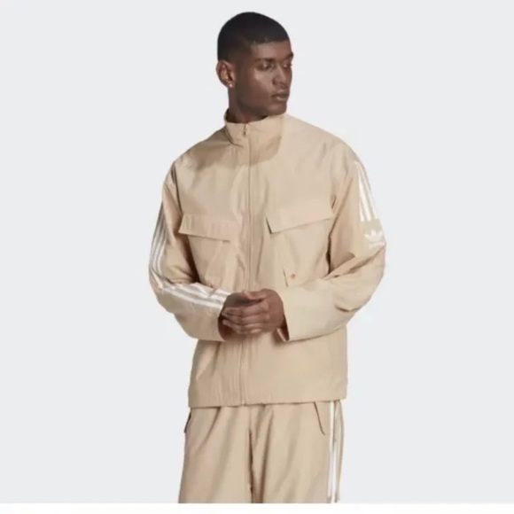 adidas Other - Adidas Parley 2PC Tracksuit Set Men’s Large Beige HL9397 Long Sleeves Full Zip